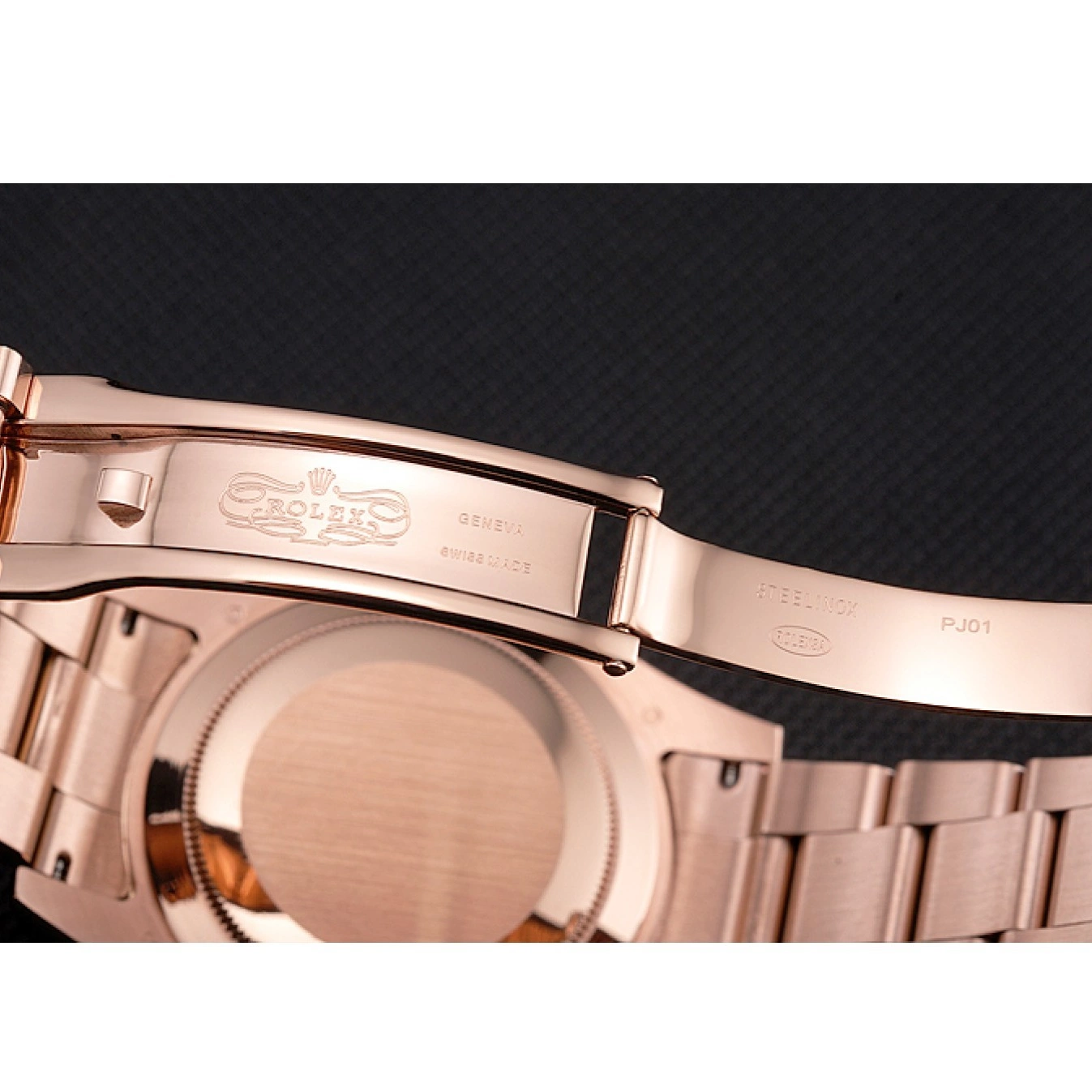 Rolex copies cheap Ad Rolex Case Gold Sky Rose Dial Bracelet Dweller Brown 0618